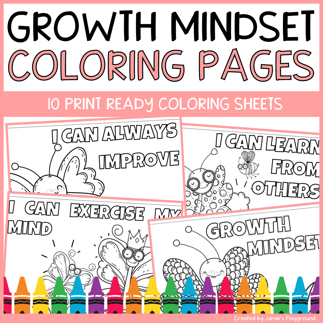 Growth mindset coloring pages and posters butterfly inspirational coloring