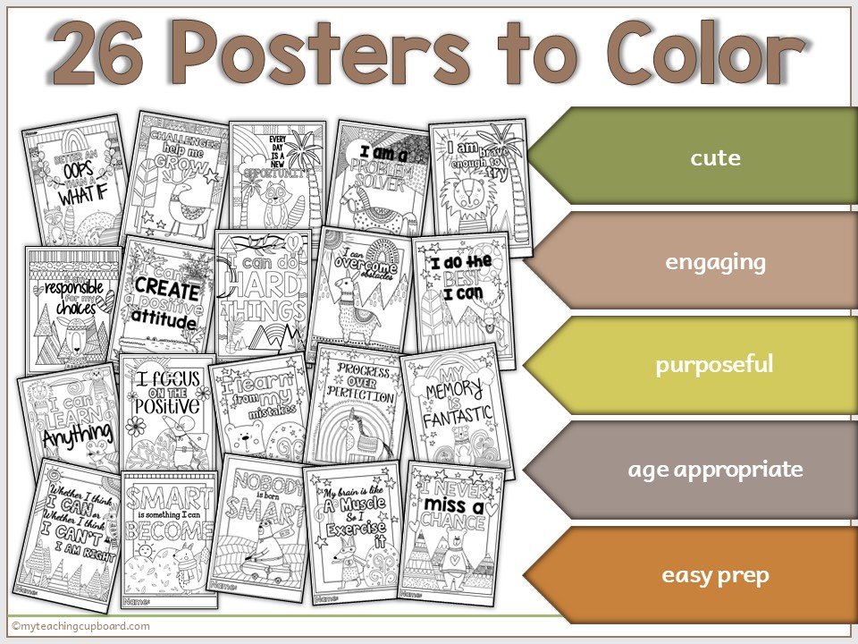 Kids growth mindset colouring pages â my teaching cupboard