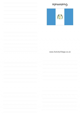 Guatemala flag louring page