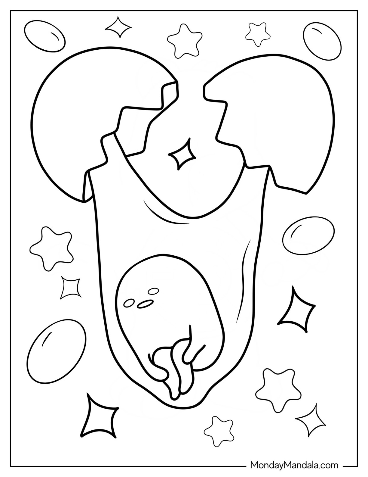 Gudetama coloring pages free pdf printables