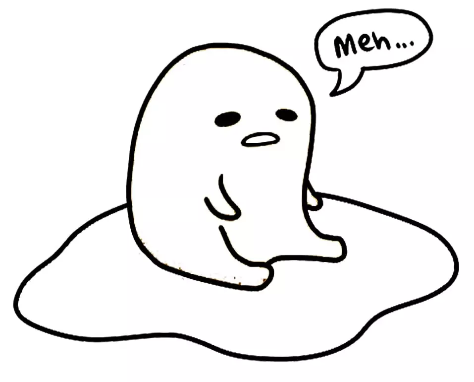 Free printable gudetama fãrbung seite