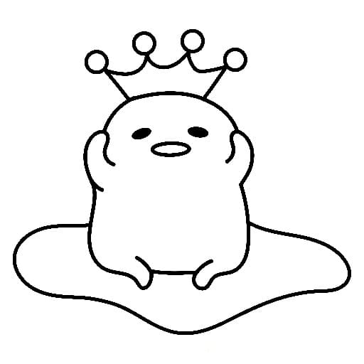 Gudetama with crown coloring page