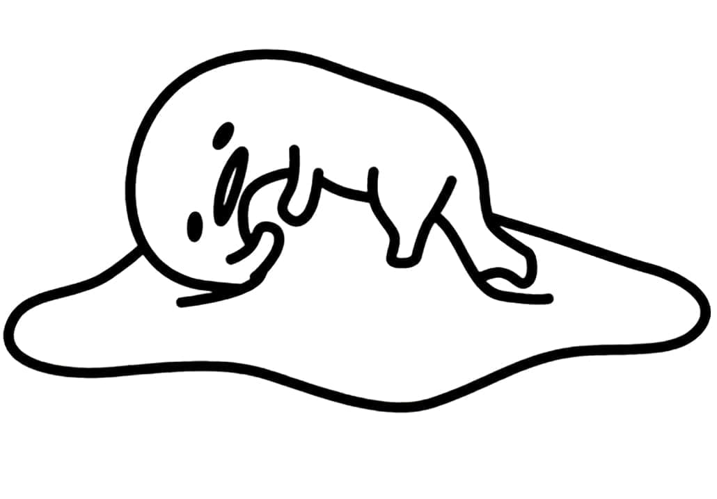 Lazy gudetama image coloring page