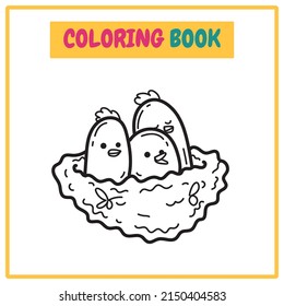 Stock vektor âbird nest coloring book outline vectorâ bez autorskãch poplatkå