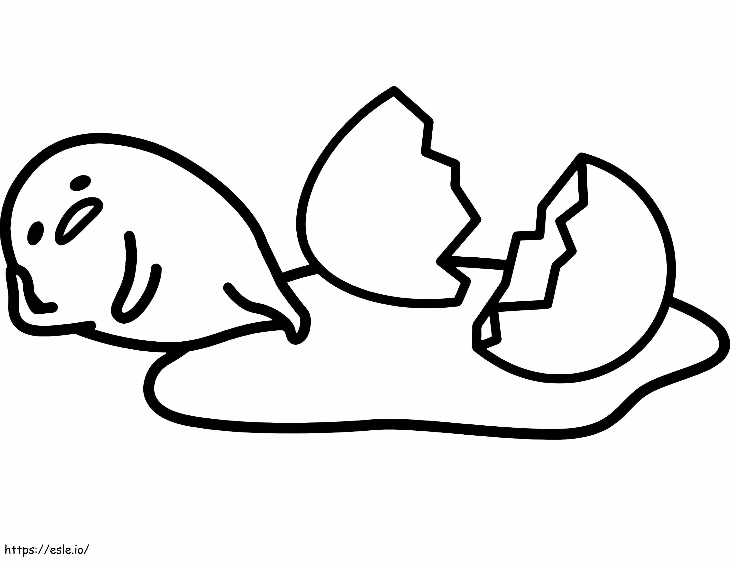Kawaii gudetama coloring page