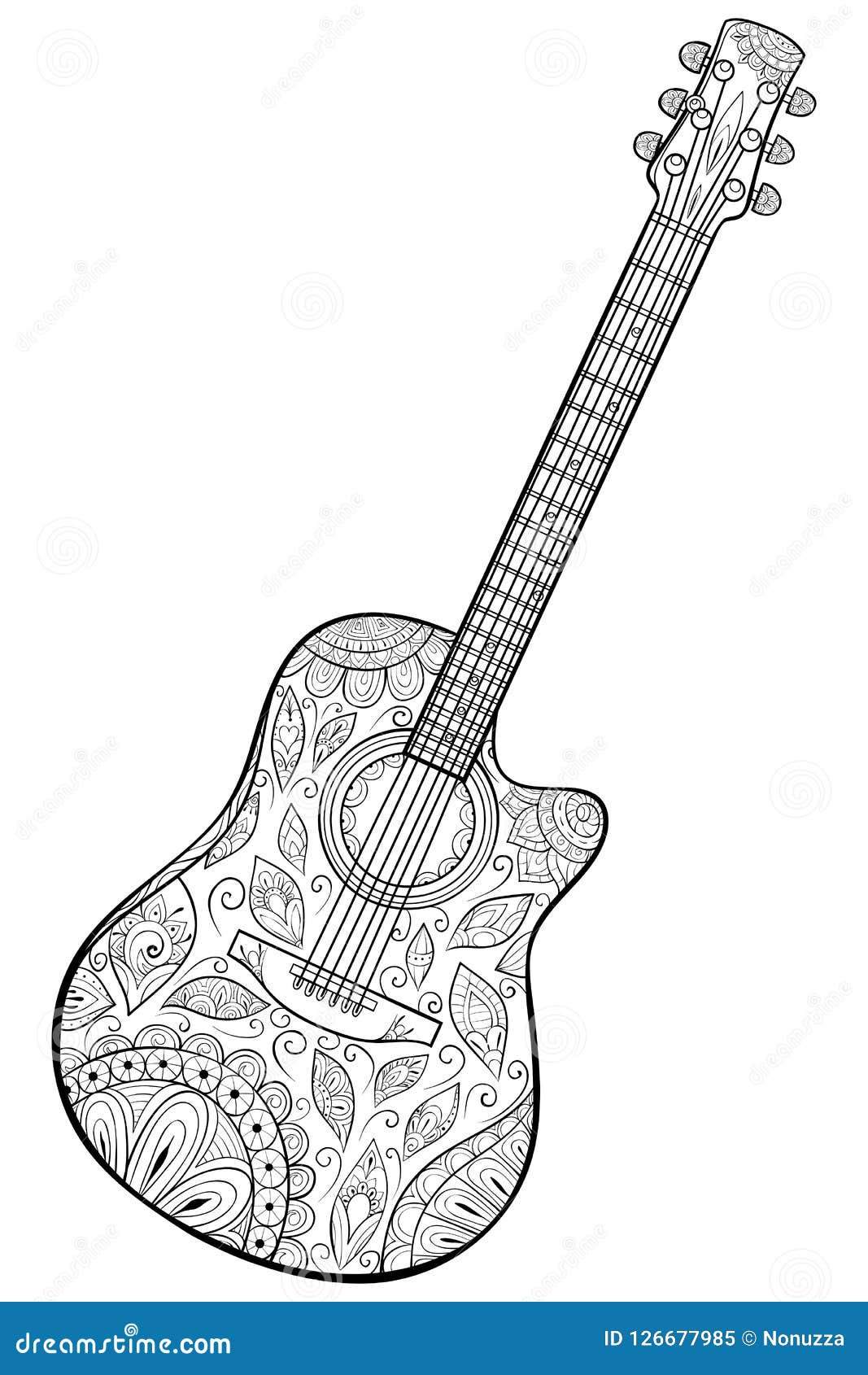 Guitar coloring book adults stock illustrations â guitar coloring book adults stock illustrations vectors clipart