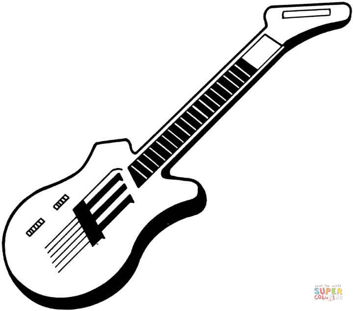 Electric guitar coloring page free printable coloring pages