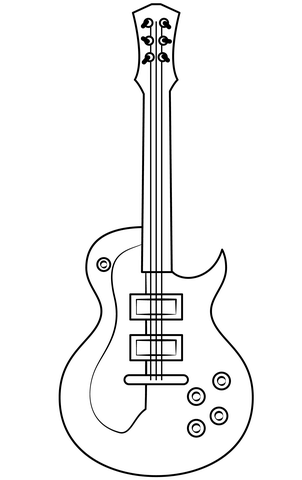 Electric guitar coloring page free printable coloring pages