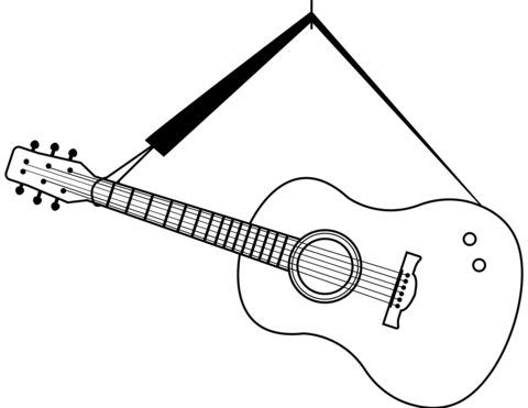 Acoustic guitar coloring page free printable coloring pages
