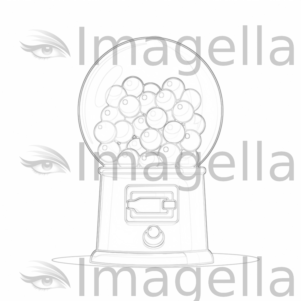 Gumball machine clipart in minimalist art style artwork vector png k â