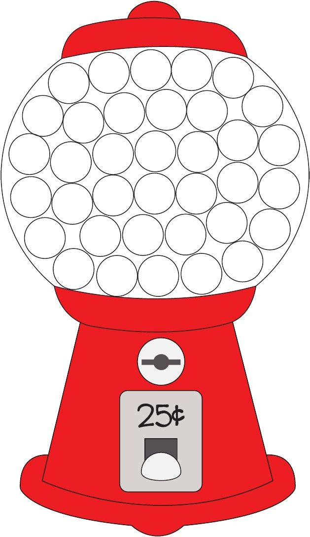 Printable gumball machine base template