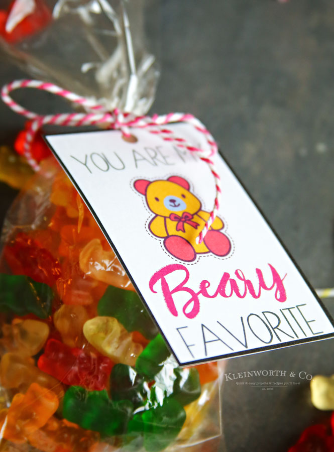 Beary sweet printable valentines