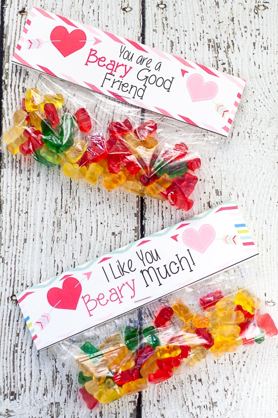 Printable gummy bear valentines