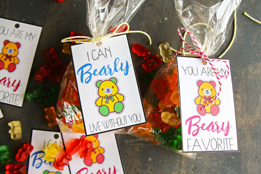 Beary sweet printable valentines