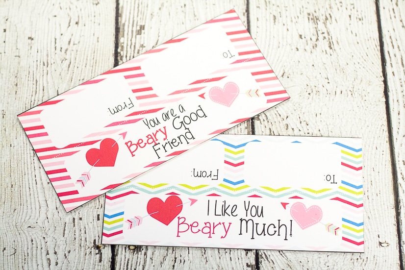 Printable gummy bear valentines