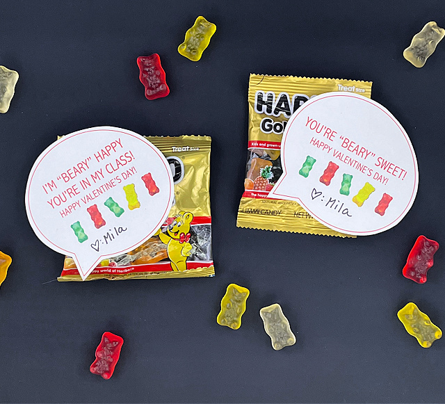 Free printable gummy bear valentines