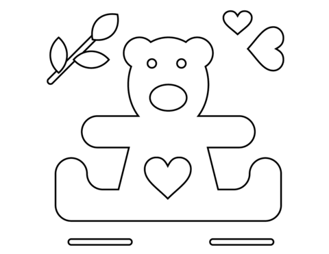 Valentines day loving bear coloring page free printable coloring pages