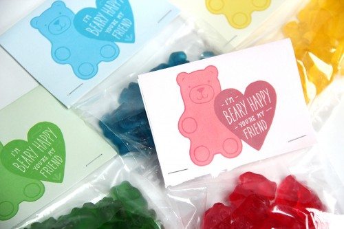 Gummy bear valentines candy treat bag toppers alpha mom