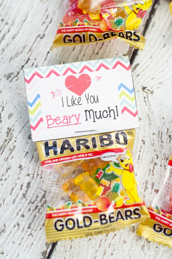Printable gummy bear valentines
