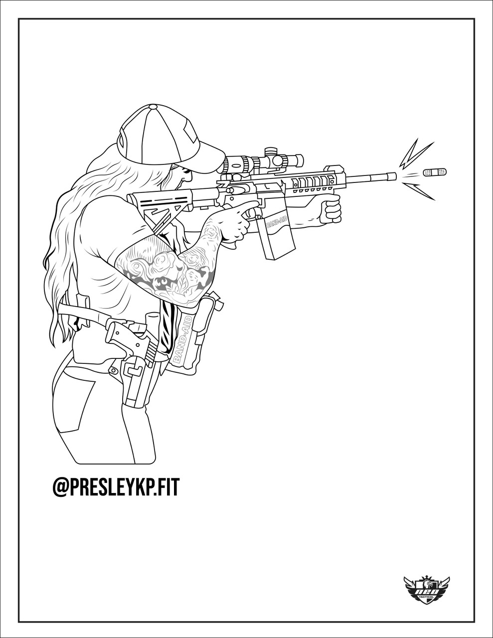 Presley pritchard badass coloring pagedownloadable pdf