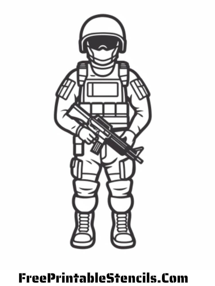 Free printable stencils of soldiers and toy soldiers