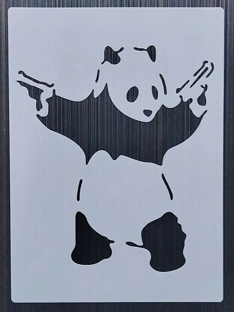 Die cut metal cute panda stencils stencils graffiti panda panda stencil template