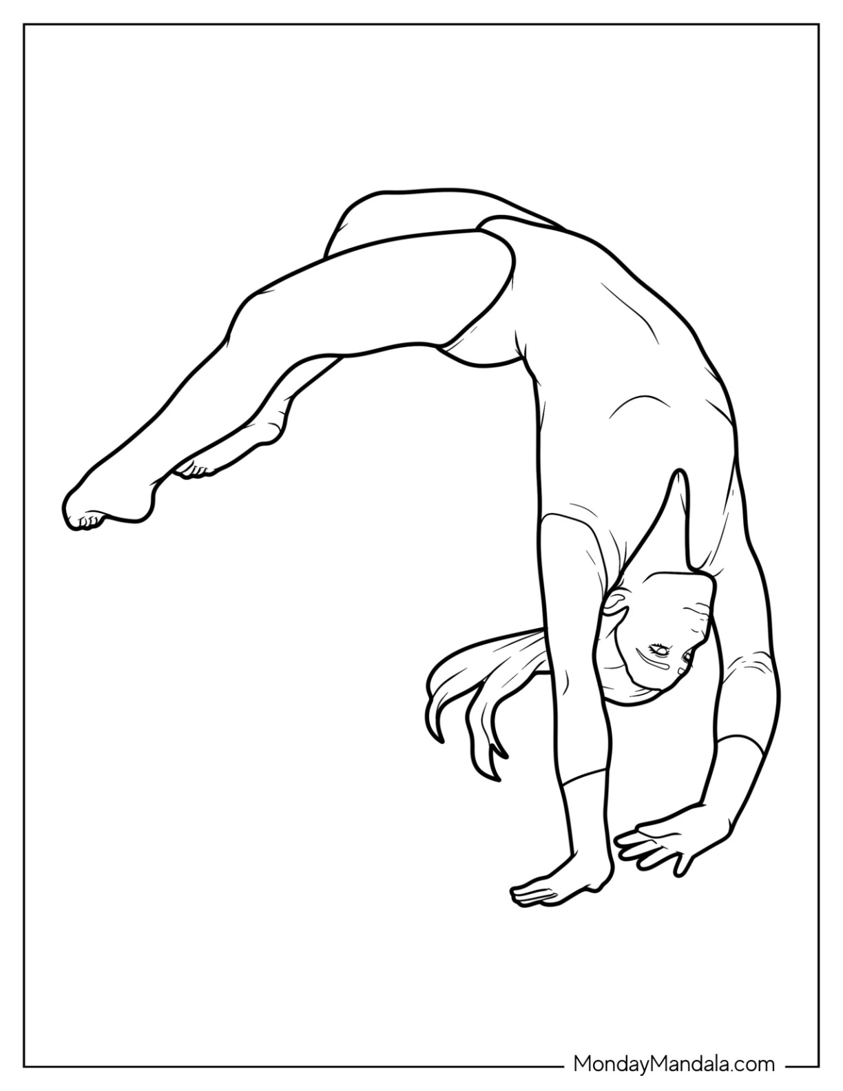 Gymnastics coloring pages free pdf printables