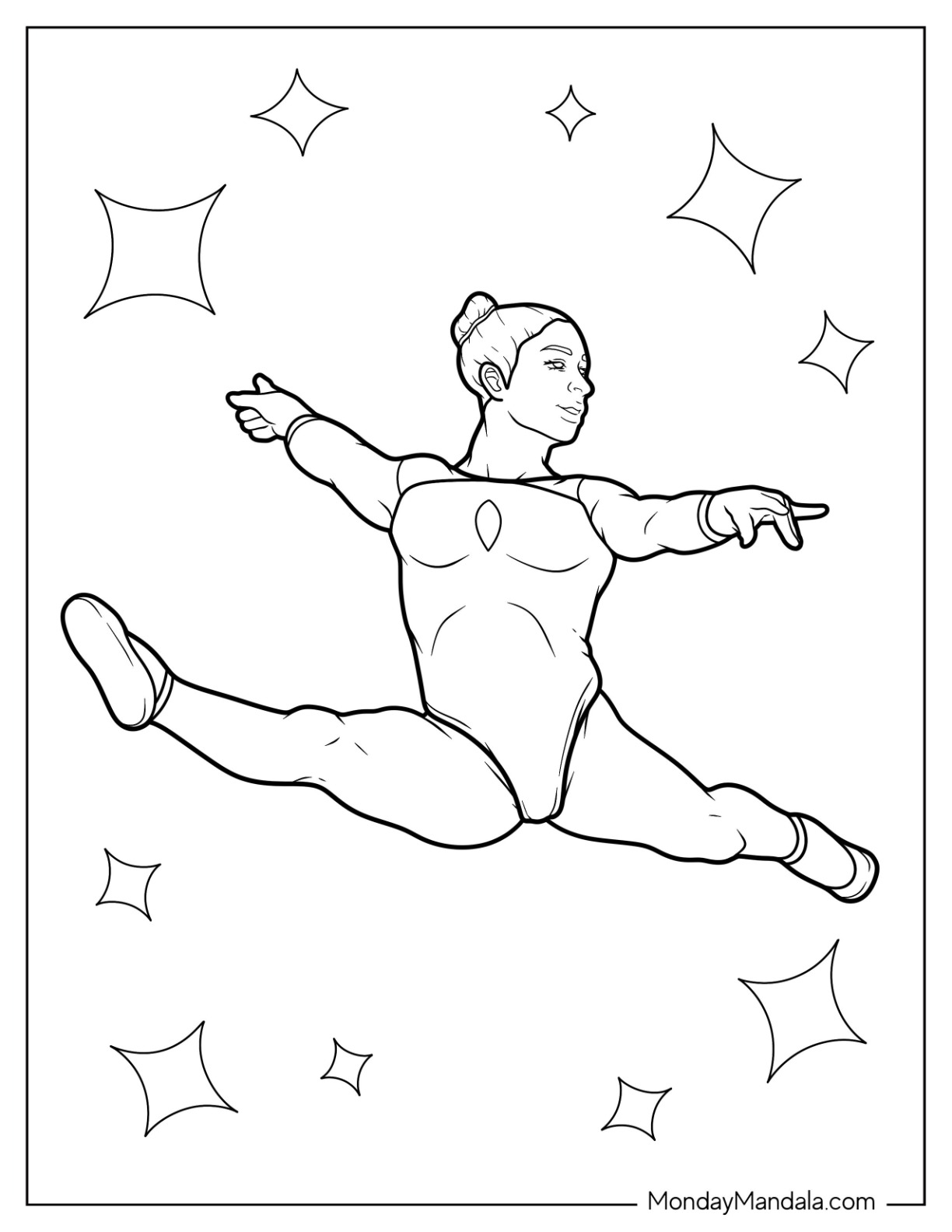 Gymnastics coloring pages free pdf printables