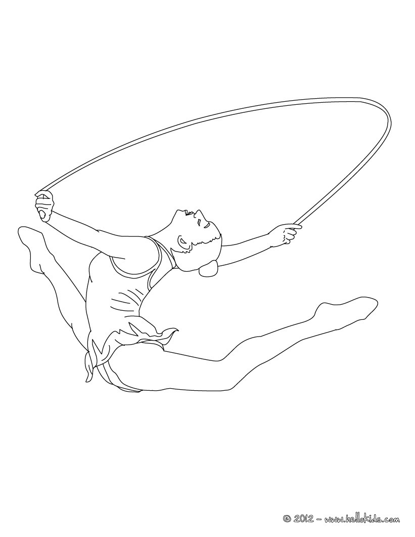 Rope individual all around rhythmic gymnastics coloring pages