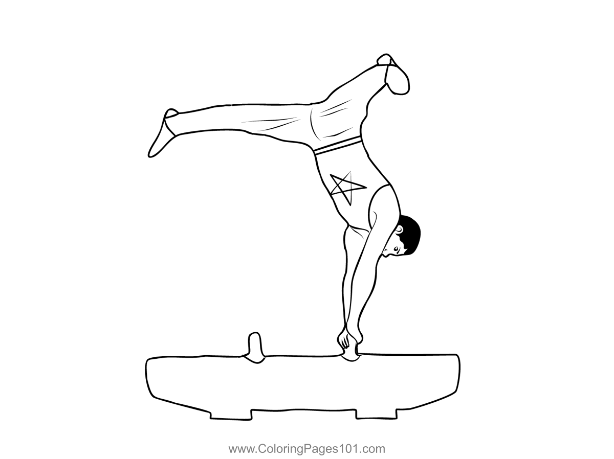 Gymnastics coloring page for kids