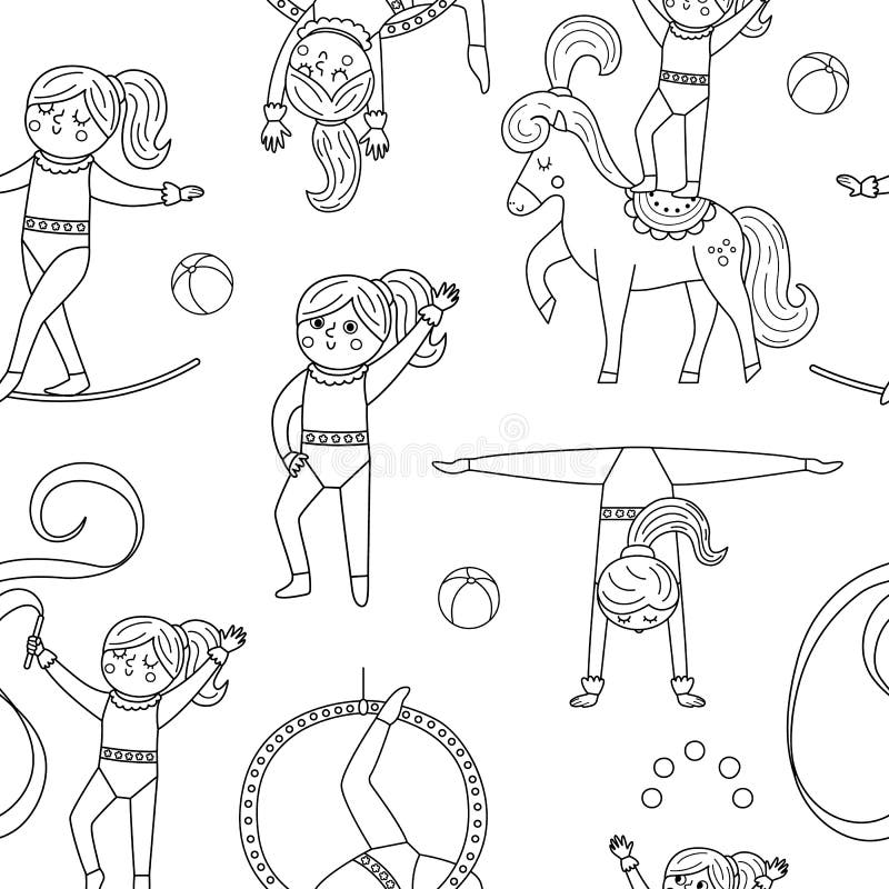 Gymnast coloring stock illustrations â gymnast coloring stock illustrations vectors clipart
