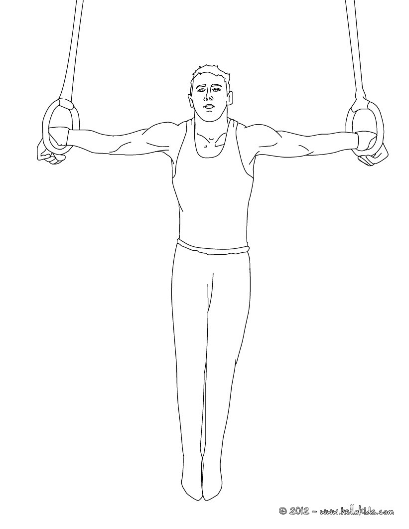 Rings artistic gymnastics coloring pages