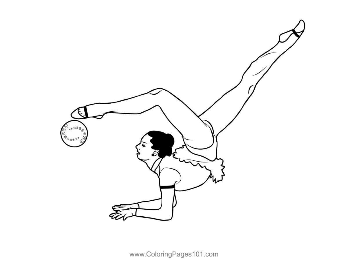 Gymnastics coloring page for kids