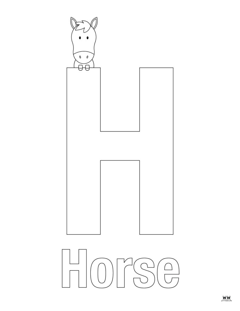 Letter h coloring pages