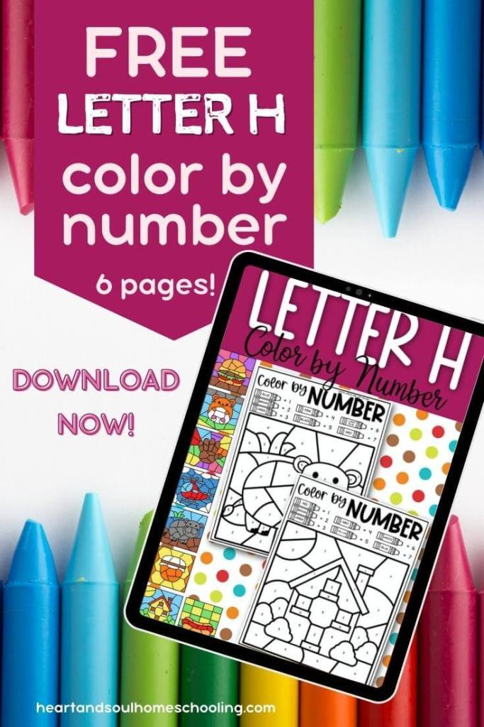 Letter h coloring pages