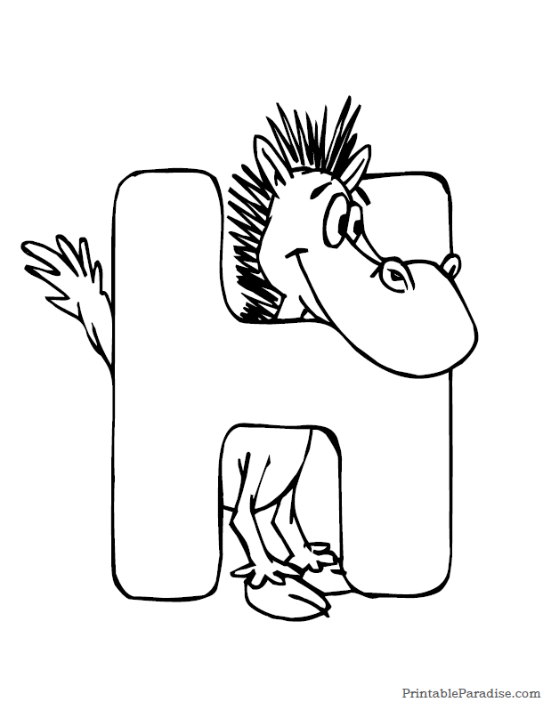Printable letter h coloring page