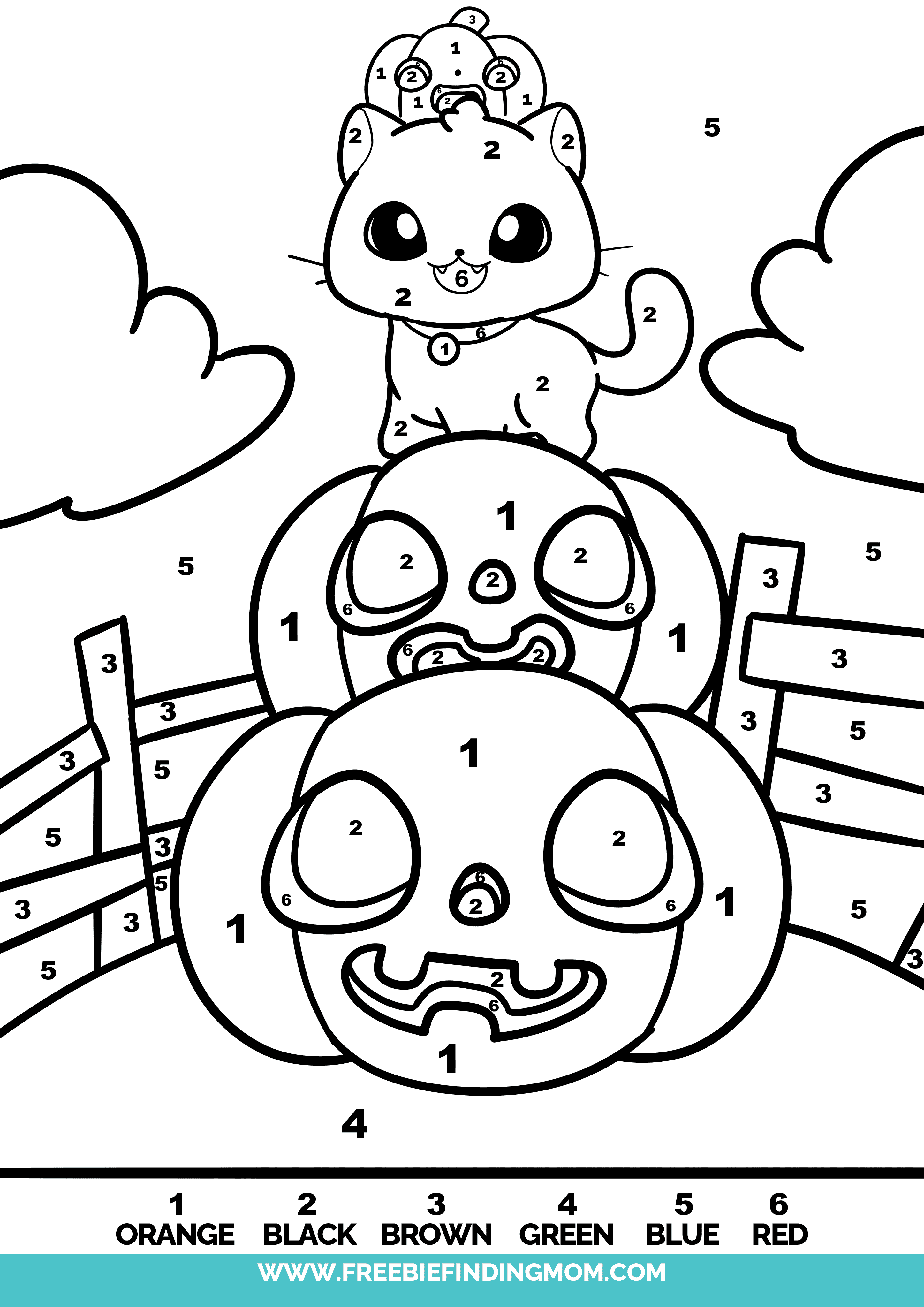 Free halloween color by number printables story