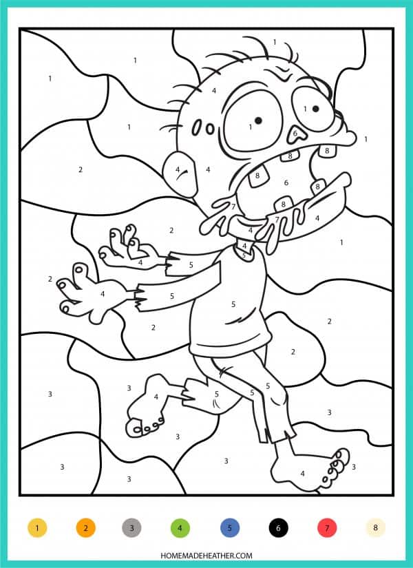 Free halloween color by number printables homemade heather