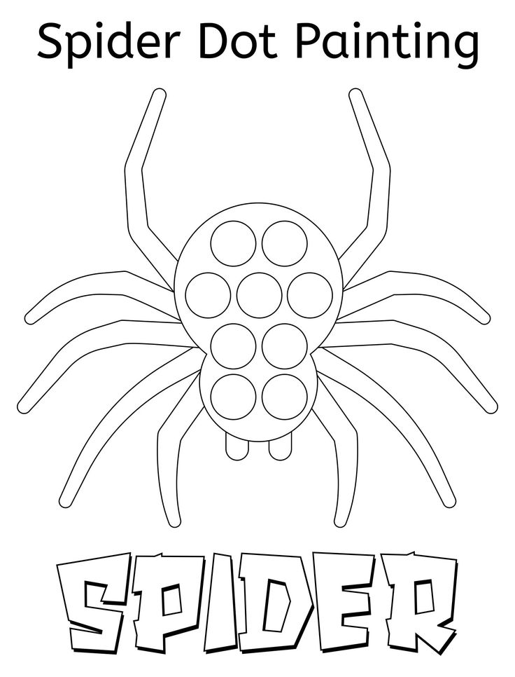 Spider dot painting coloring page do a dot creative halloween designs spider coloring page