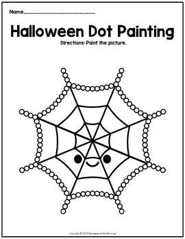 Halloween dot painting printable worksheets by the keeper of the memories