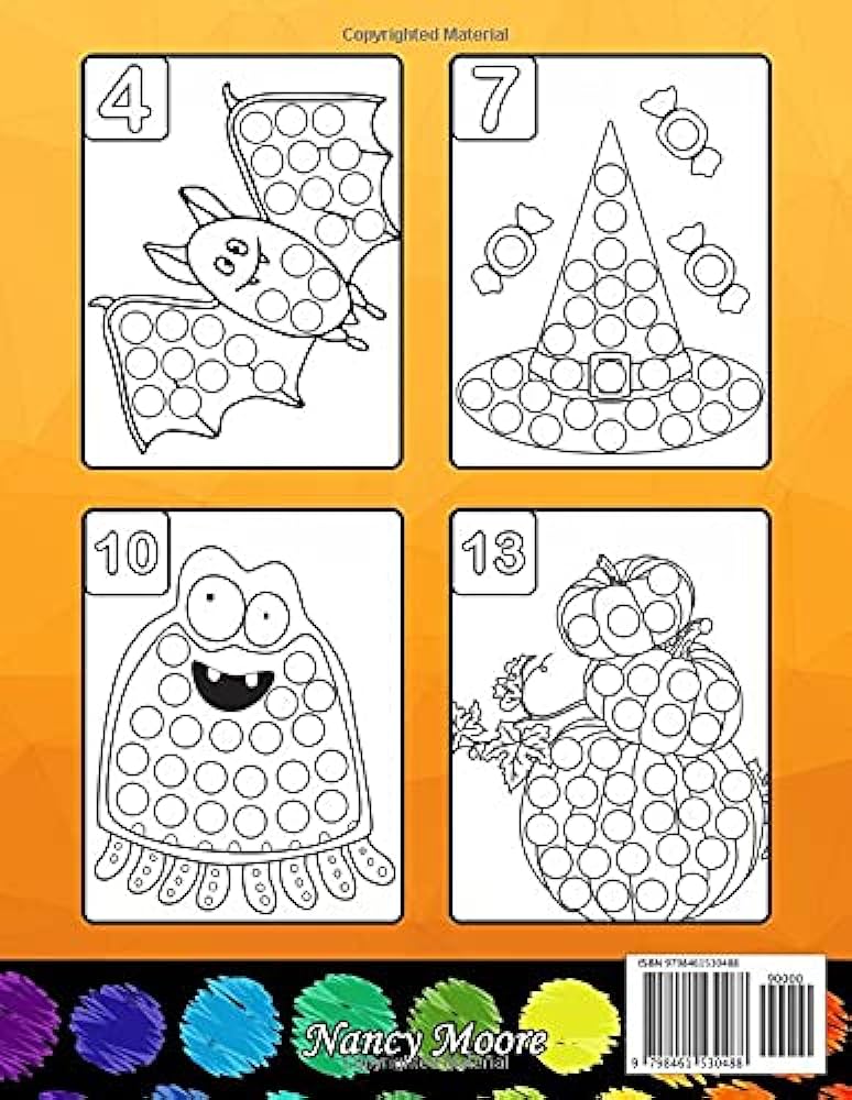 Halloween dot markers activity book for kids ages easy guided big dots coloring book for toddlers and preschoolers