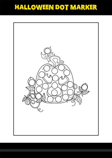 Premium vector halloween dot coloring page for kids line art coloring page design for kids