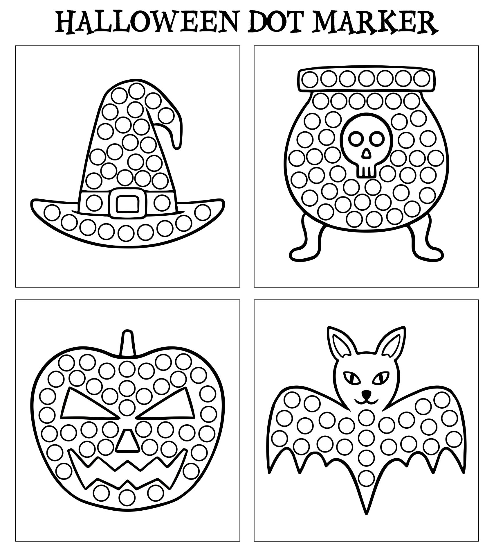 Best halloween do a dot printables pdf for free at