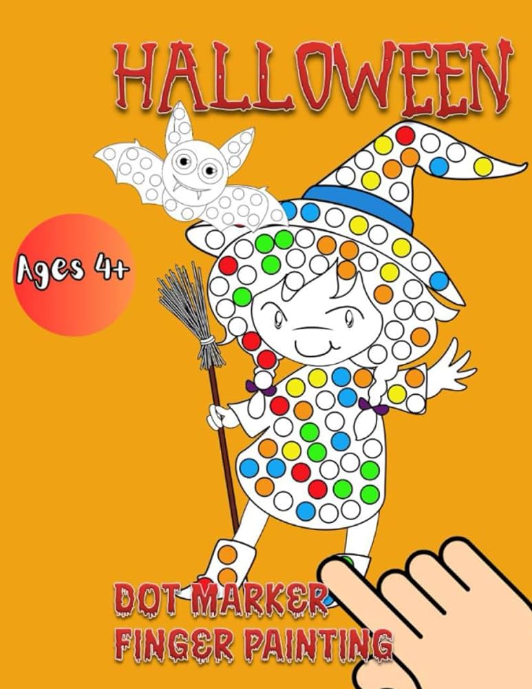 Halloween dot marker finger painting by taylor sophia b