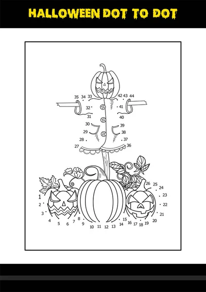 Halloween dot dot coloring page kids line art coloring page stock vector by nipunkundu