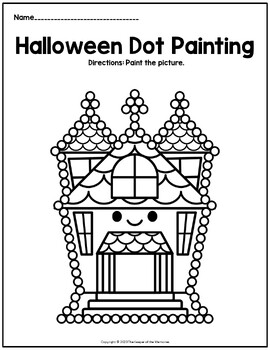 Halloween dot painting printable worksheets by the keeper of the memories
