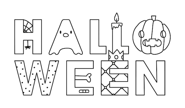 Premium vector halloween letters vector illustration