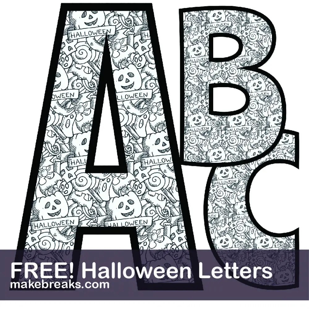 Coloring page halloween free printable alphabet