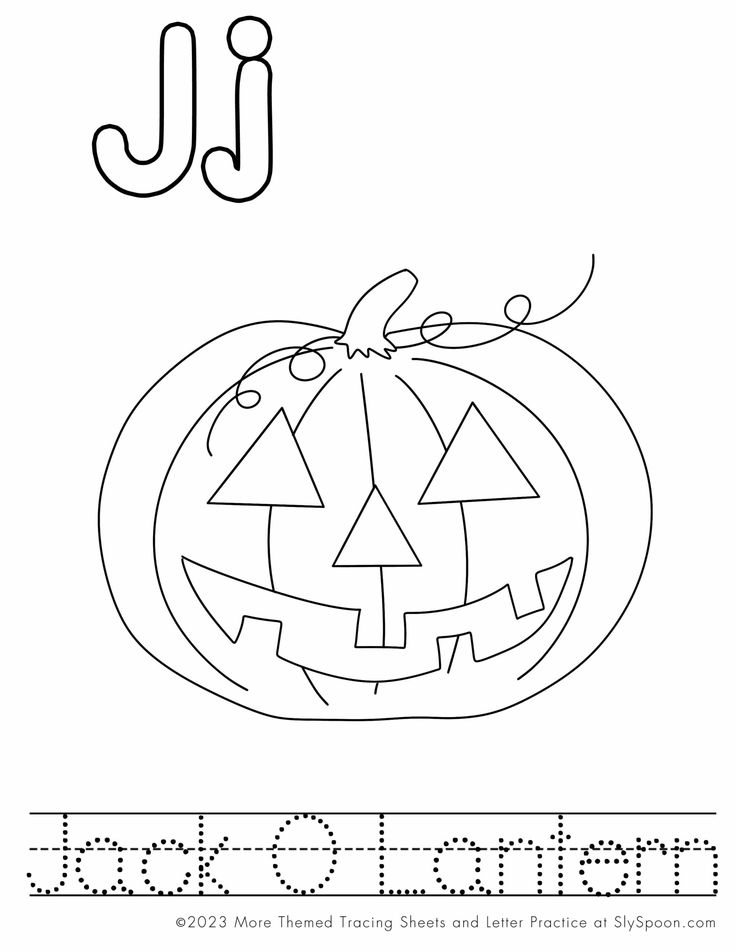 Free printable halloween themed letter j coloring and activity worksheets