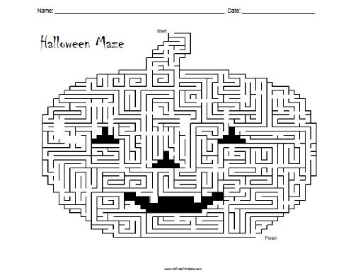 Halloween maze â free printable